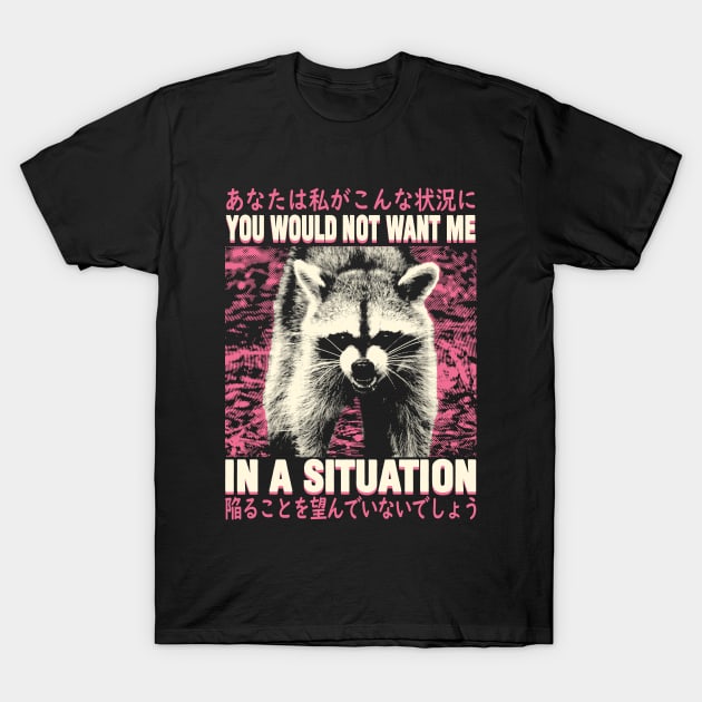 In a situation Raccoon T-Shirt by giovanniiiii